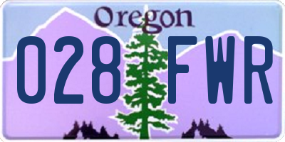 OR license plate 028FWR