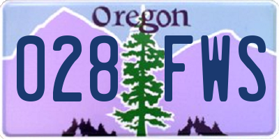 OR license plate 028FWS