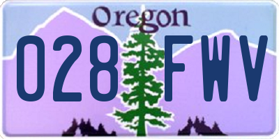 OR license plate 028FWV