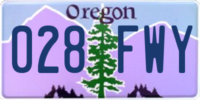OR license plate 028FWY