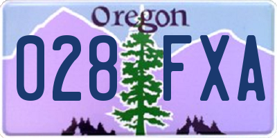 OR license plate 028FXA