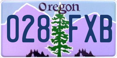 OR license plate 028FXB