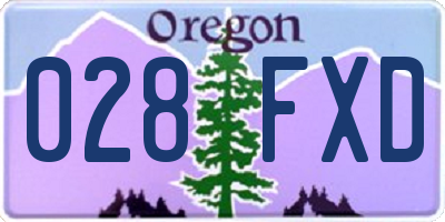OR license plate 028FXD