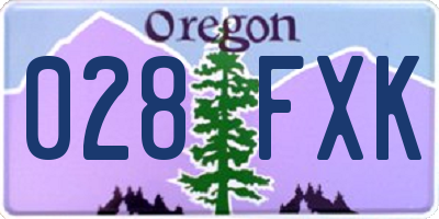 OR license plate 028FXK