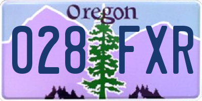 OR license plate 028FXR