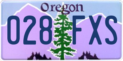 OR license plate 028FXS