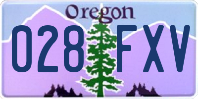 OR license plate 028FXV