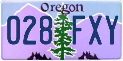 OR license plate 028FXY