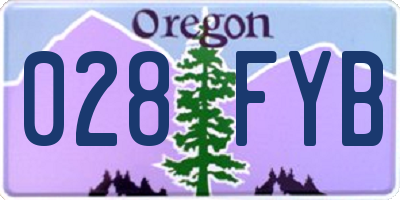 OR license plate 028FYB