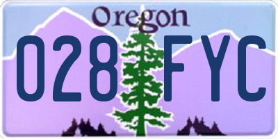 OR license plate 028FYC