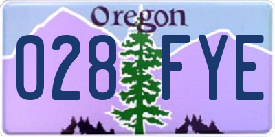 OR license plate 028FYE