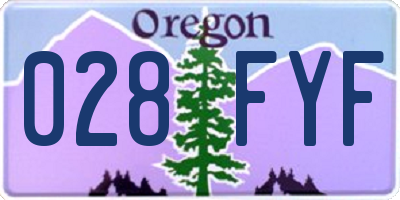 OR license plate 028FYF