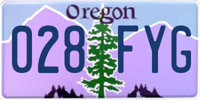 OR license plate 028FYG
