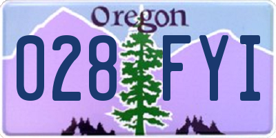 OR license plate 028FYI