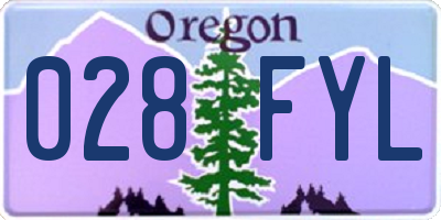 OR license plate 028FYL