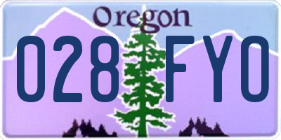 OR license plate 028FYO