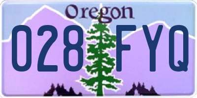 OR license plate 028FYQ