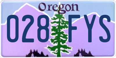 OR license plate 028FYS