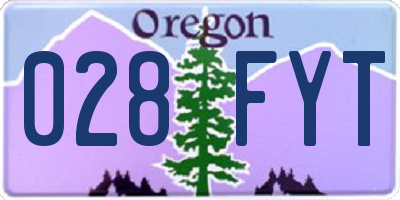 OR license plate 028FYT