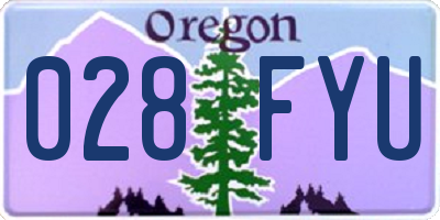 OR license plate 028FYU