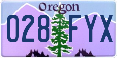 OR license plate 028FYX
