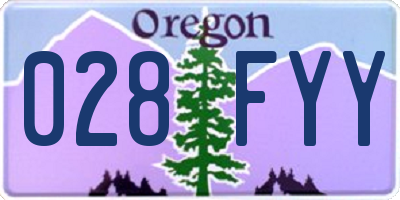 OR license plate 028FYY