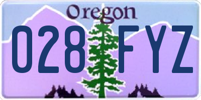 OR license plate 028FYZ