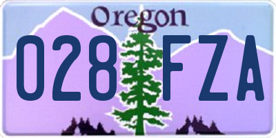 OR license plate 028FZA