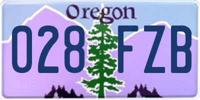 OR license plate 028FZB