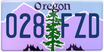 OR license plate 028FZD