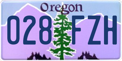 OR license plate 028FZH