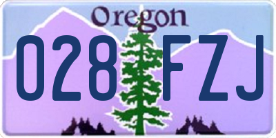 OR license plate 028FZJ