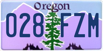 OR license plate 028FZM