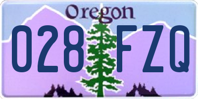 OR license plate 028FZQ