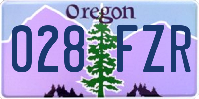 OR license plate 028FZR