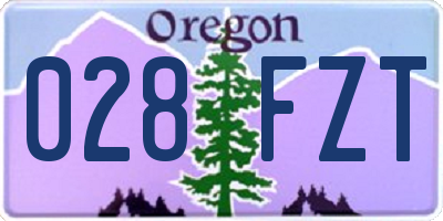OR license plate 028FZT