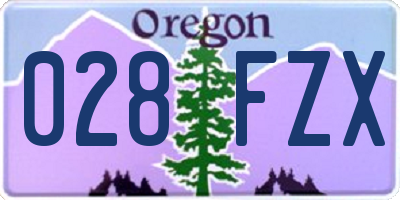 OR license plate 028FZX
