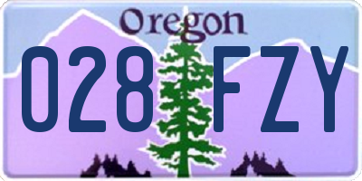 OR license plate 028FZY