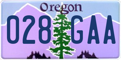 OR license plate 028GAA
