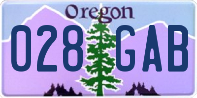 OR license plate 028GAB