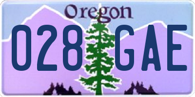 OR license plate 028GAE
