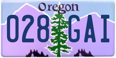OR license plate 028GAI