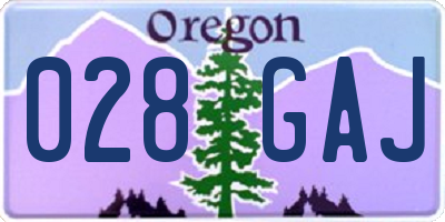 OR license plate 028GAJ