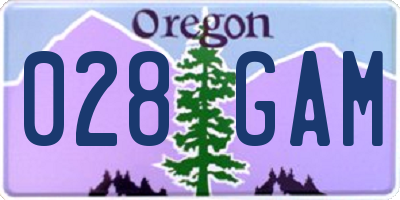 OR license plate 028GAM