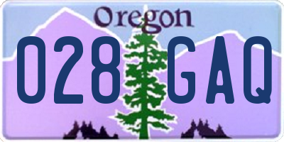 OR license plate 028GAQ