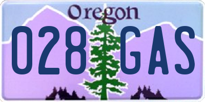 OR license plate 028GAS