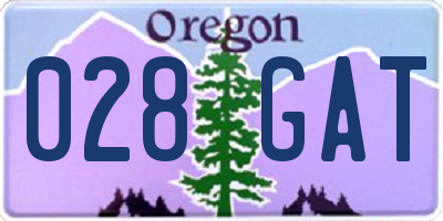 OR license plate 028GAT
