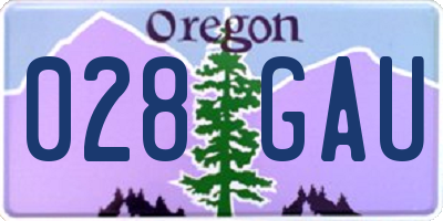 OR license plate 028GAU