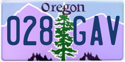 OR license plate 028GAV