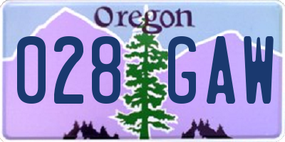 OR license plate 028GAW